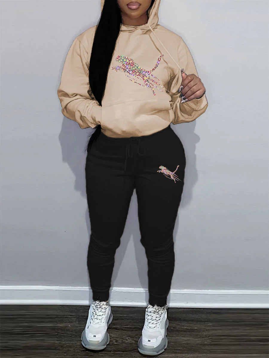 2025 New Ladies hoodies Track Suit Sportswear Sweatsuit Print Designer Sweatshirts sweatpants Hoodies Outfit Women pant Sets