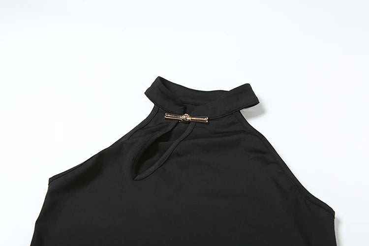 Weird Puss Cheongsam Buckle Tank Tops Women Y2K Summer Trend Basic Classic Hollow Solid Simple Street Stretch Daily Chic Vest