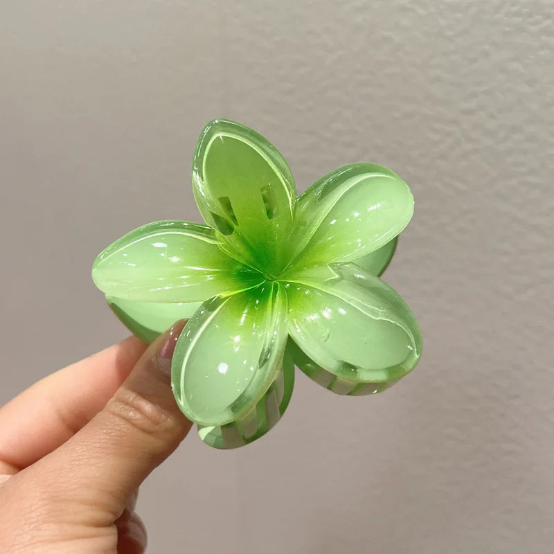 New Hawaiian Gradient Hair Clips Women Flower Hair Claws Shark Hairpins Vacation Beach Style Hairpins Hair Accessories