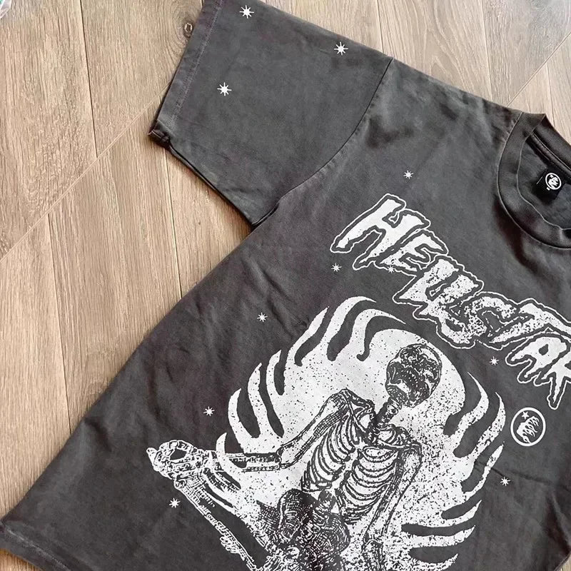 HS Innerlijke Vrede T-Shirt Met Heavy Craft Wash Katoenen T-Shirt Met Korte Mouwen