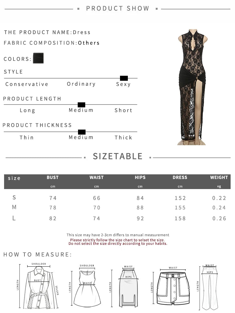 Weird Puss Sexy Solid Dress Women 2025 Summer Sleeveless Lace High Stretch Midnight club Asymmetrical Graphics Metal Knot Slit
