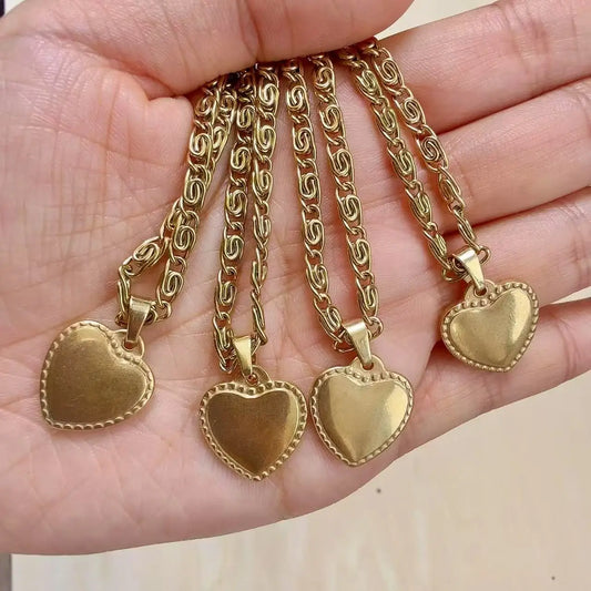 316L Stainless Steel Initial Necklace Letter Heart Pendant Chain For Women Name Jewelry Accessories