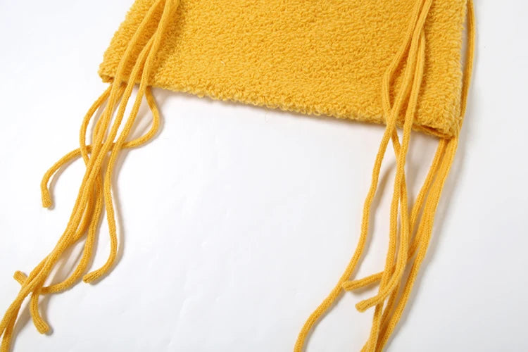 Weird Puss Sexy Furry Side Tassel Skirts Women Y2K Peach Hip Summer Solid Wild Basic Hipster Streetwear Skinny Slim Mini Bottom