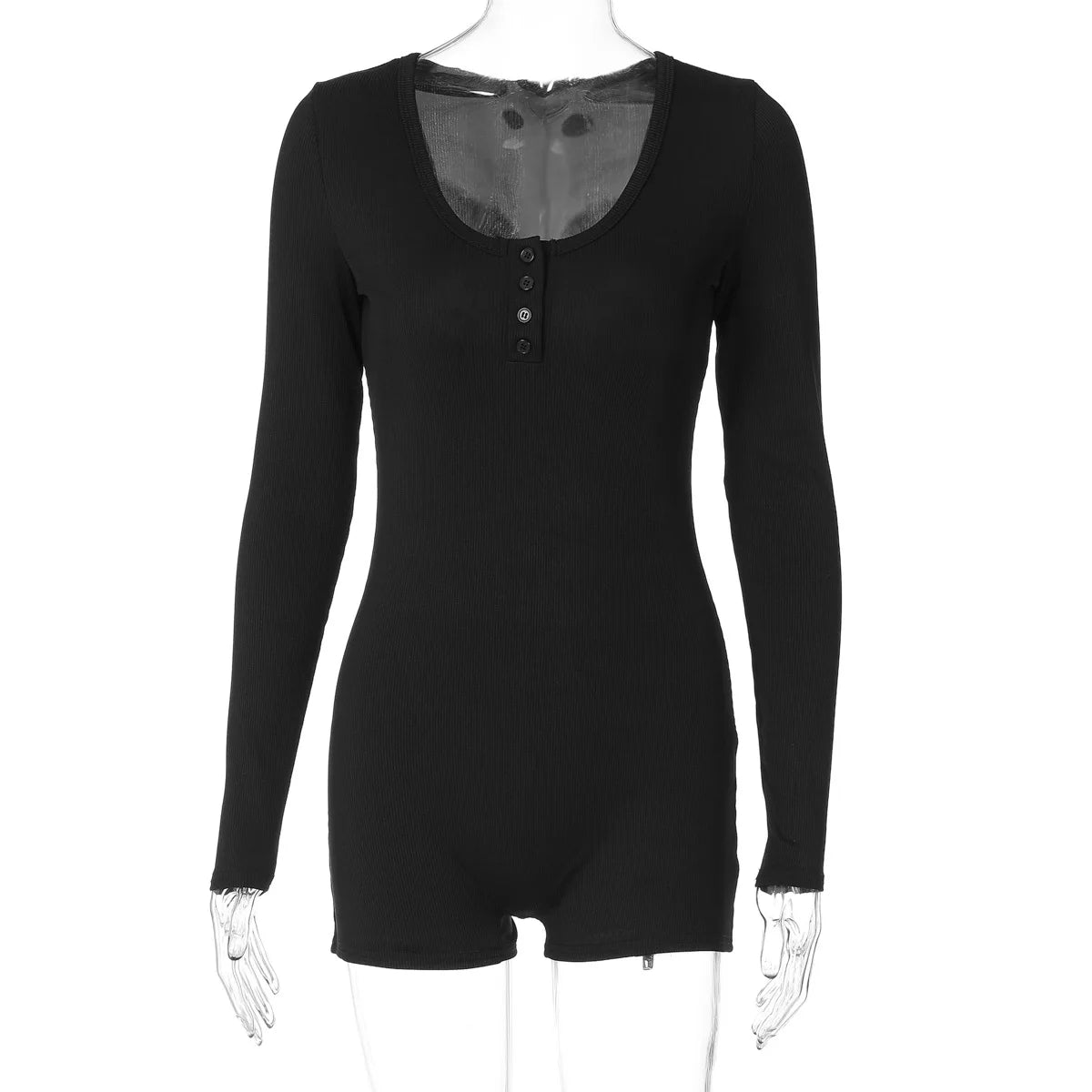 Skinny Ribbed Summer Yoga Jumpsuit Female Rompers Long Sleeve High Waist Solid Bodysuit Streetwear Women's Fashion Rompers 2024