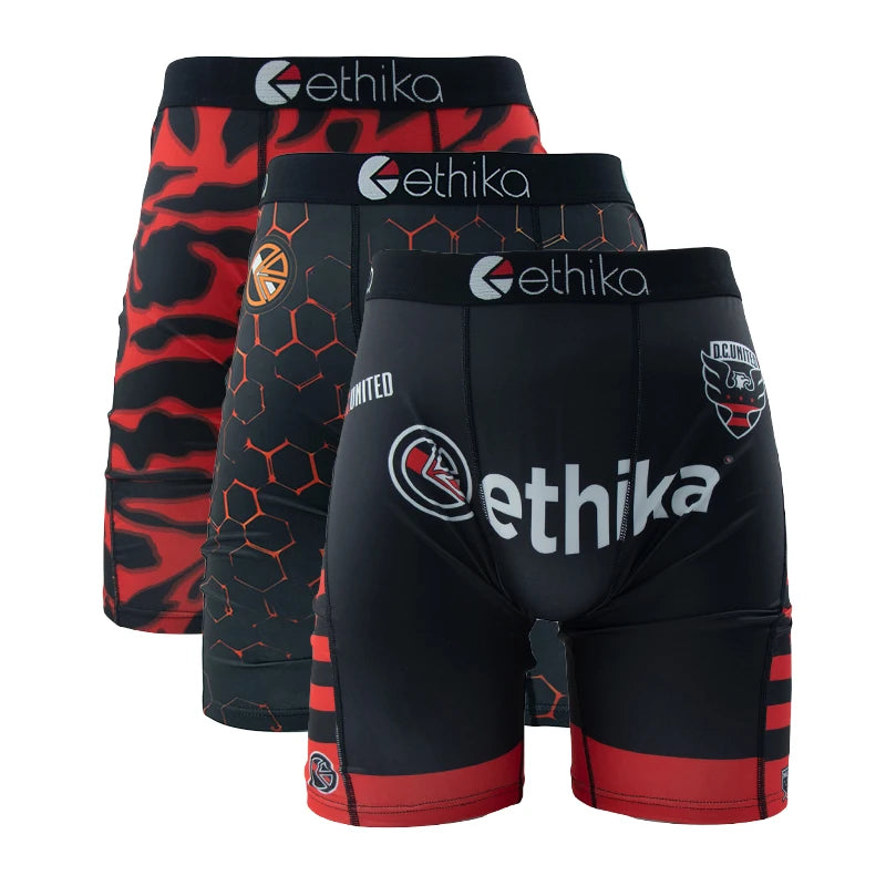 ETHIKA 3Pcs Sexy Men Underwear Boxers Breathable Man Underpants S-3XL Plus Size Mens Trunks Men's Panties Lingeries Boxer Briefs