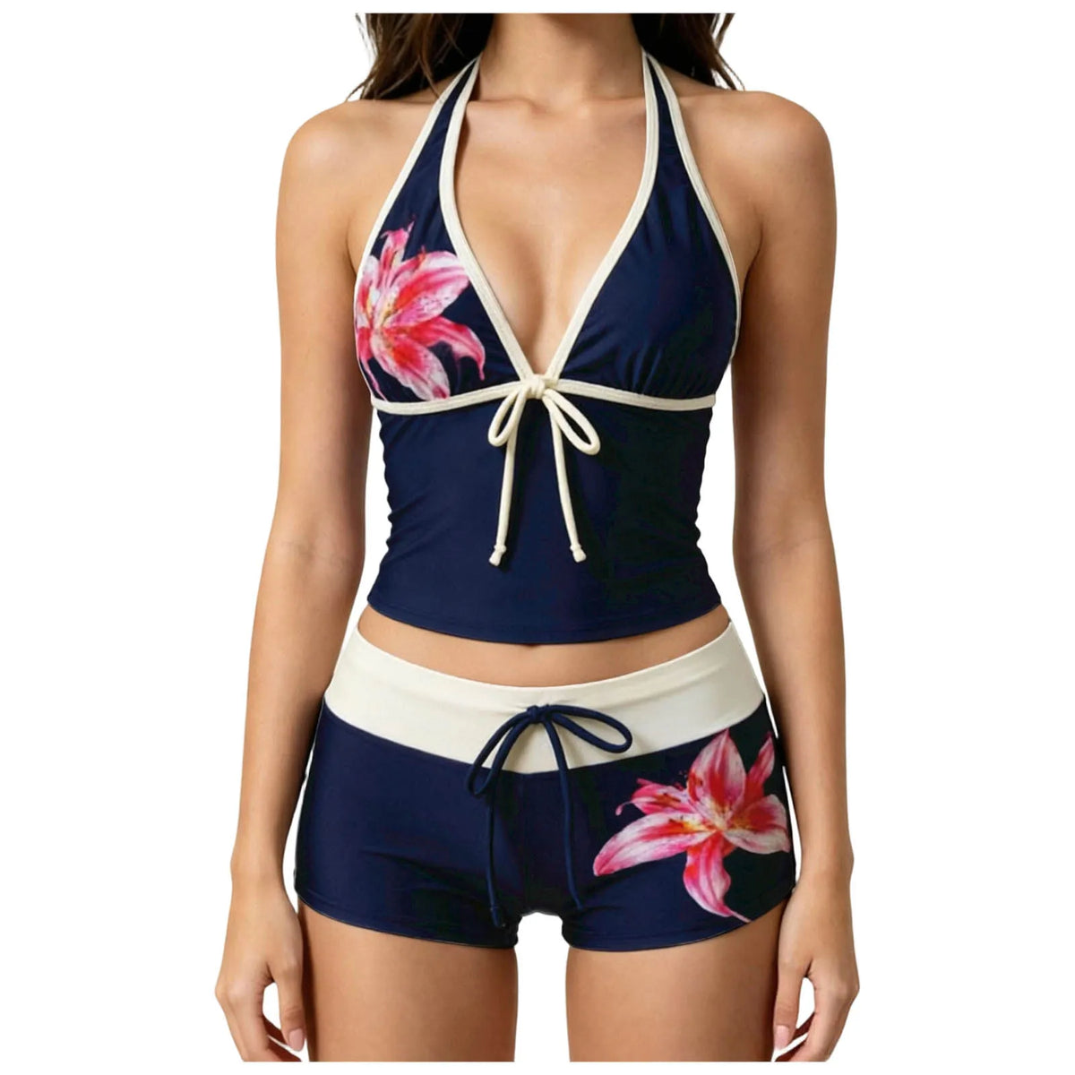 Tankini For Women 2 Pieces Bikini Sets Tankini Top With Shorts Cute Polka Dot Swimsuit Bathing Strapless Bikini Sets for Women