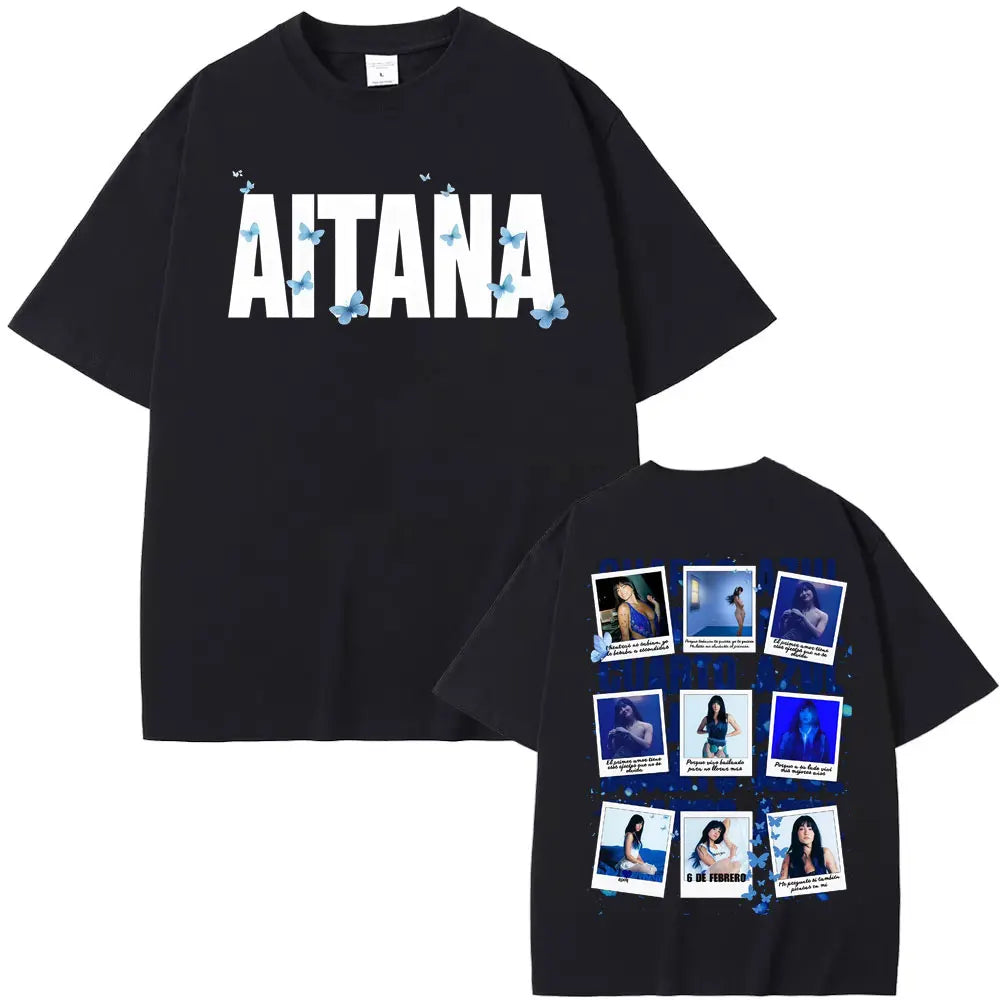Singer Aitana Cuarto Azul Tour Graphic T Shirts Men Women Fashion Aesthetic Short Sleeve T-shirt Cotton Casual Oversized T Shirt