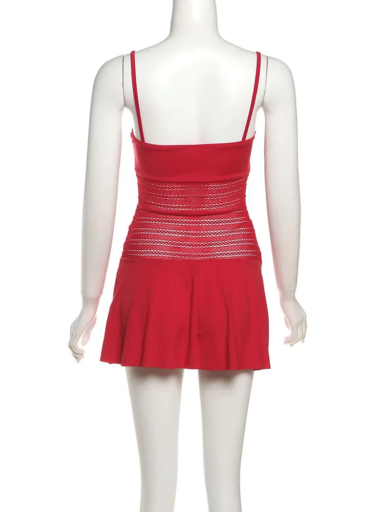 Fold Strapless Backless Patchwork Mini Bodycon Dress — Women's