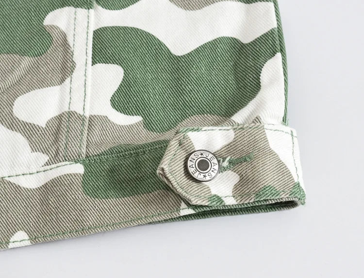2025 New Men's Camouflage Printed Denim Jackets Spring Autumn Long Sleeve Lapel Button-up Casual Jean Coats Fashion Men Clothing