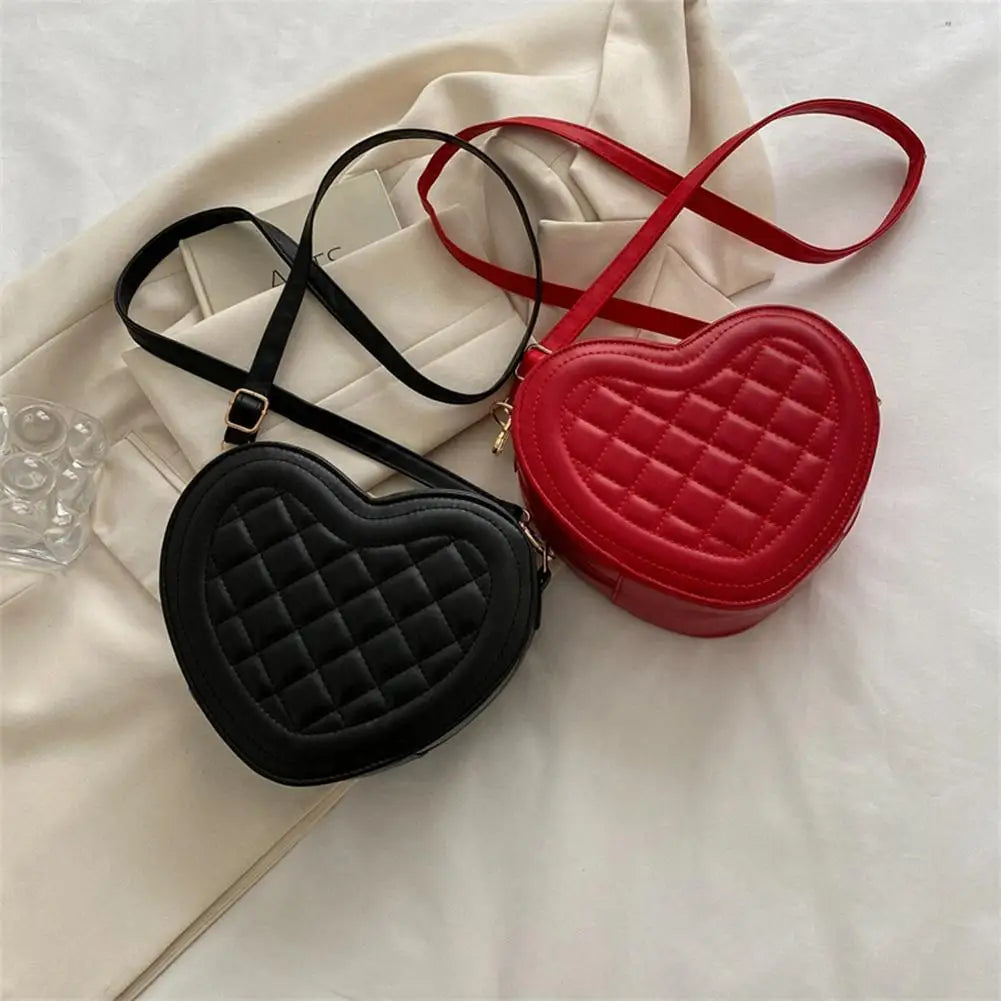 Fashion Love Heart Shape Shoulder Bag Handbags Designer Crossbody Bags PU Leather Zipper Women Casual Phone Bag Shoulder Bag