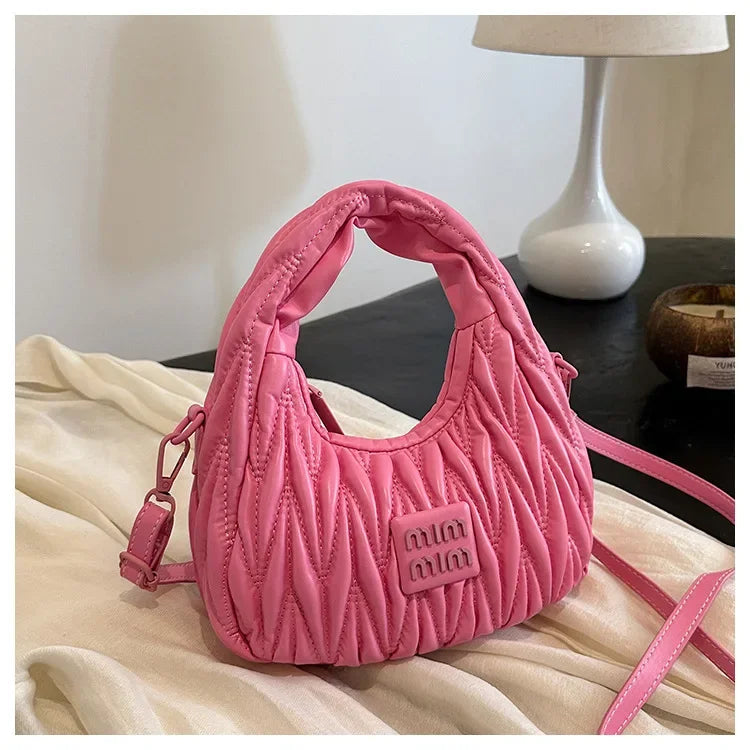 2025 New! Women's Niche Pleated Dumpling Bag – Mini Portable, Summer Trendy, Lightweight Fabric & Easy-Carry Messenger