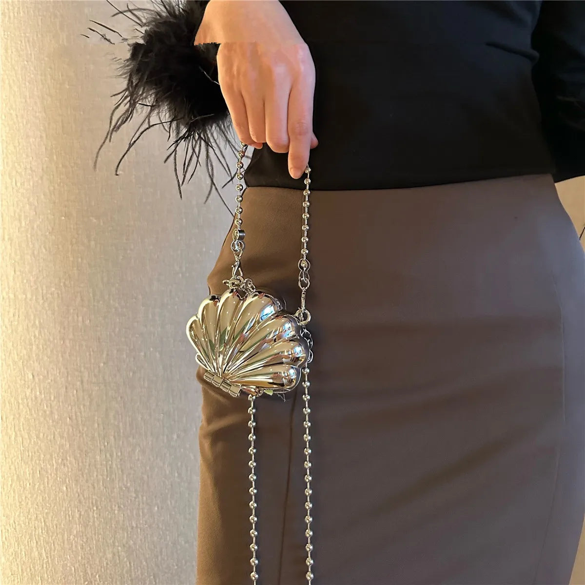 Luxury Small Bling Heart Shape Diamond Evening Clutch Purse For Women Chain Bag