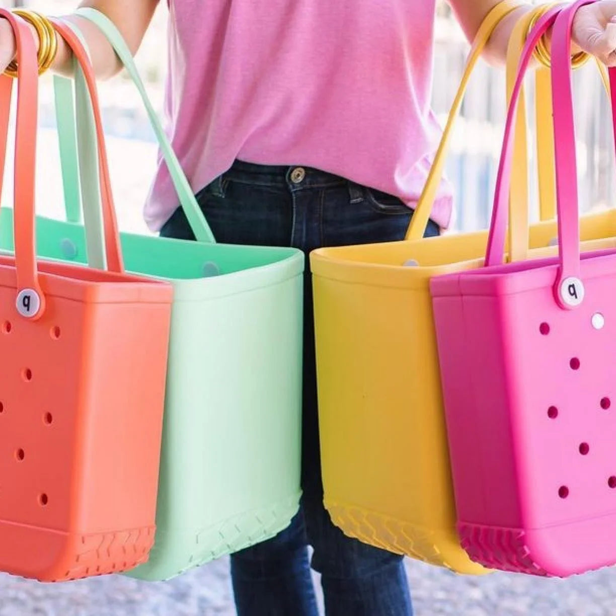 S M XL Eva Beach Bogs Bag Waterproof Extra Large Tote Bag Beach Basket Women Picnic Handbag 48cm XL Tote Bag Rubber shopping Bag