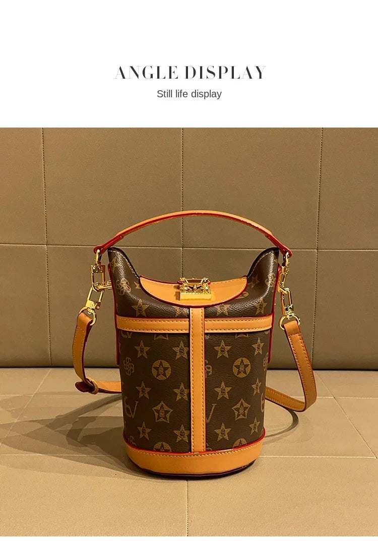 Light luxury brand women's bag bucket bag 2024 new high-end feeling autumn and winter fashion explosive handbag crossbody bag