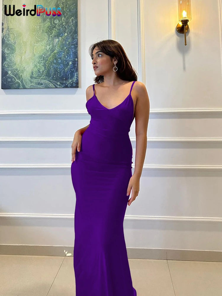 Backless V-Neck Mermaid Evening Maxi Dress — Women's Prom