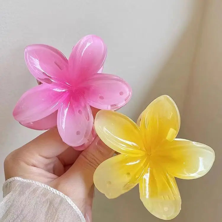 New Hawaiian Gradient Hair Clips Women Flower Hair Claws Shark Hairpins Vacation Beach Style Hairpins Hair Accessories