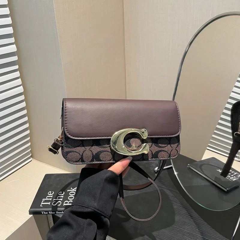 2026 new fashionable vintage floral bag clamshell messenger bag crossbody bag versatile handbag