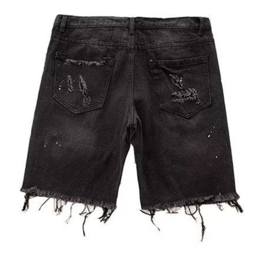 Summer Distressed Shorts Fashion Slim mens Ripped Short Vintage Streetwear