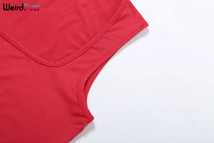 Weird Puss Solid Maxi Dress Woman Summer Sexy Sleeveless Low Chest Simple Elegant Smooth Fashion Party Evening Skinny Vestidos