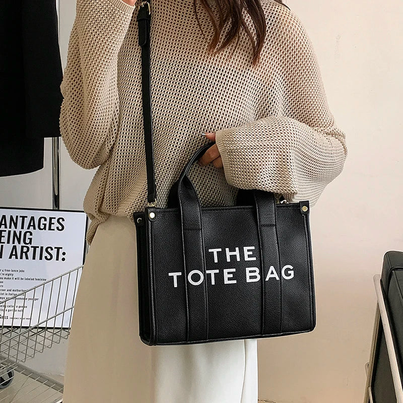 The Tote Bag For Women Crossbody Female Handbag New Solid Words Lette Leisure Large Bag,Luxury Fashion Bag,designer Bag for PU