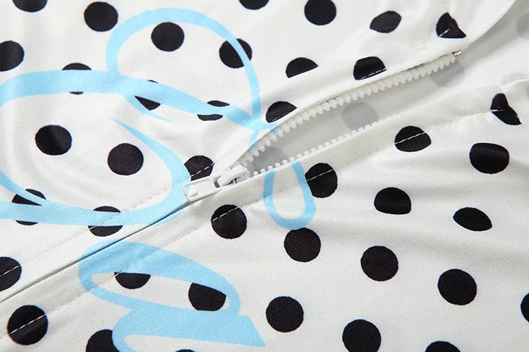 Weird Puss Polka Dot Letter Print 2 Piece Set Woman Tracksuit Trend Sexy Hooded Jacket+Pants Skinny Stretch Matching Streetwear