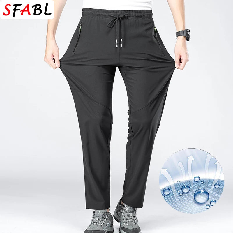 5XL High Stretch Outdoor Sport Hiking Pants Men Zipper Pockets Trousers Men Summer Thin Quick Dry Men's Pants Trekking Fishing