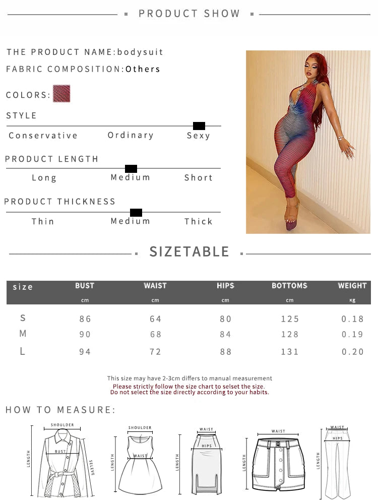 Weird Puss Y2K Colorful Stripe Jumpsuit Women Sexy Thin Summer Halter Sleeveless Backless Tight Stretch Skinny Activity Overalls