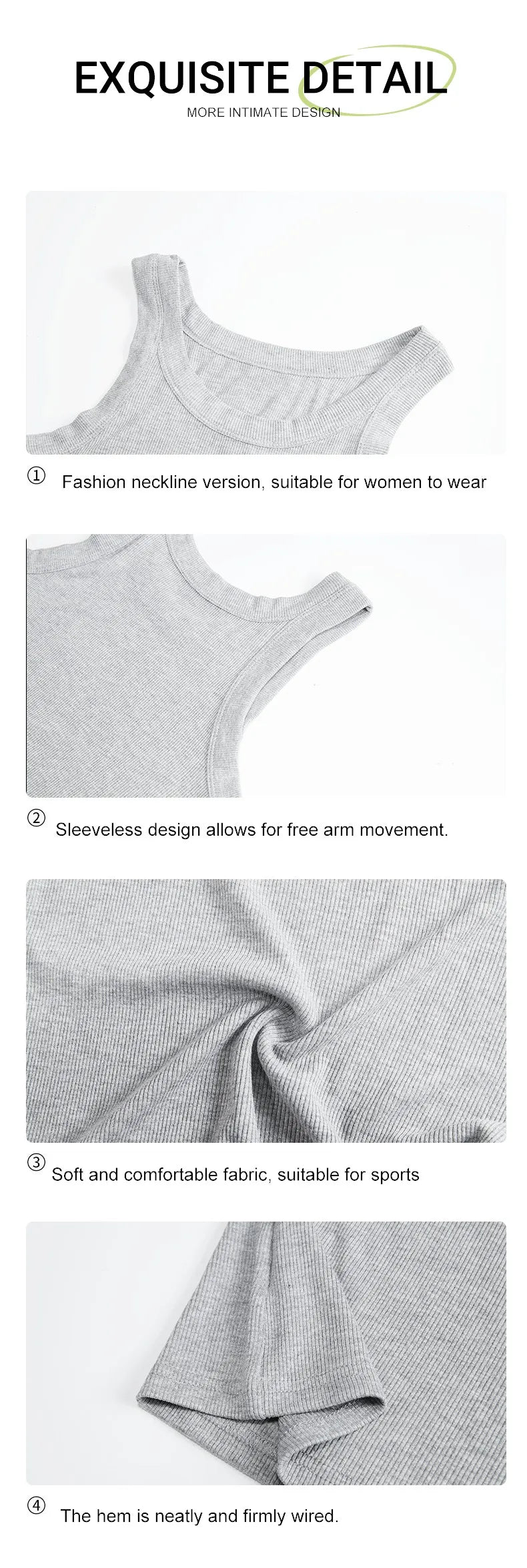 2PCS 100% Cotton Solid Color Washed Vest Womens Summer Casual Tank Top Y2K Sleeveless Clothes Soft Comfortable Sportswear