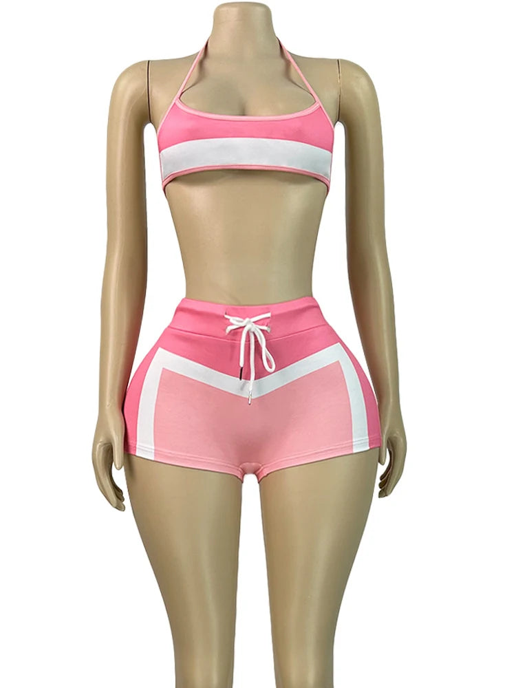 Kricesseen Hot Girls Zippers Printed Jacket Top And Shorts 3 Pieces Swimsuits Set Sports Bikini Monokini Surfing Suit Beachwear