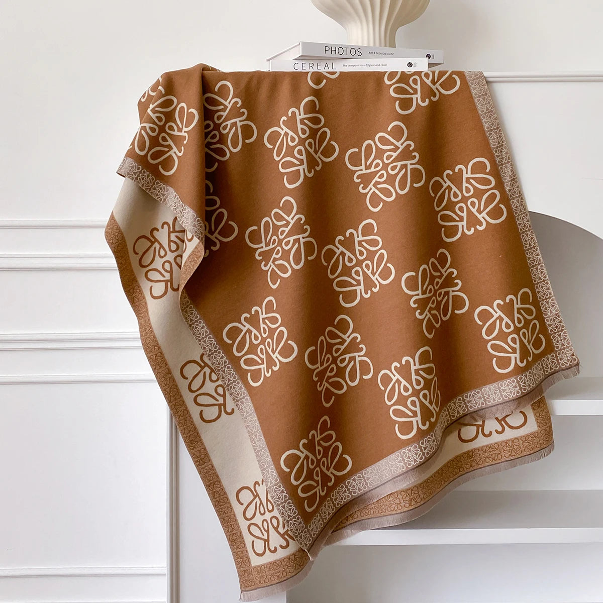 2025 New Women's Scarf Warm Scarf Shawl Simple Imitation Cashmere Scarf Thick Shawl Jacquard Fashion Autumn and Winter