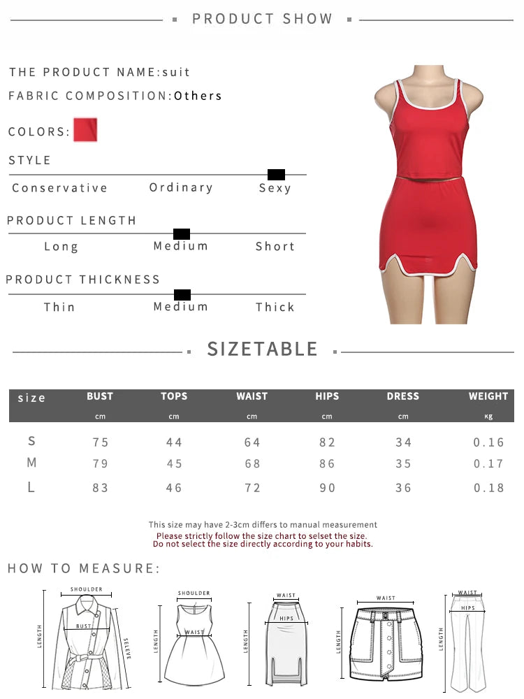 Weird Puss Casual Simple Women 2 Piece Set Tracksuit Skinny Tank Tops+Irregular Hem Skirts Matching Stretch Streetwear Outfits