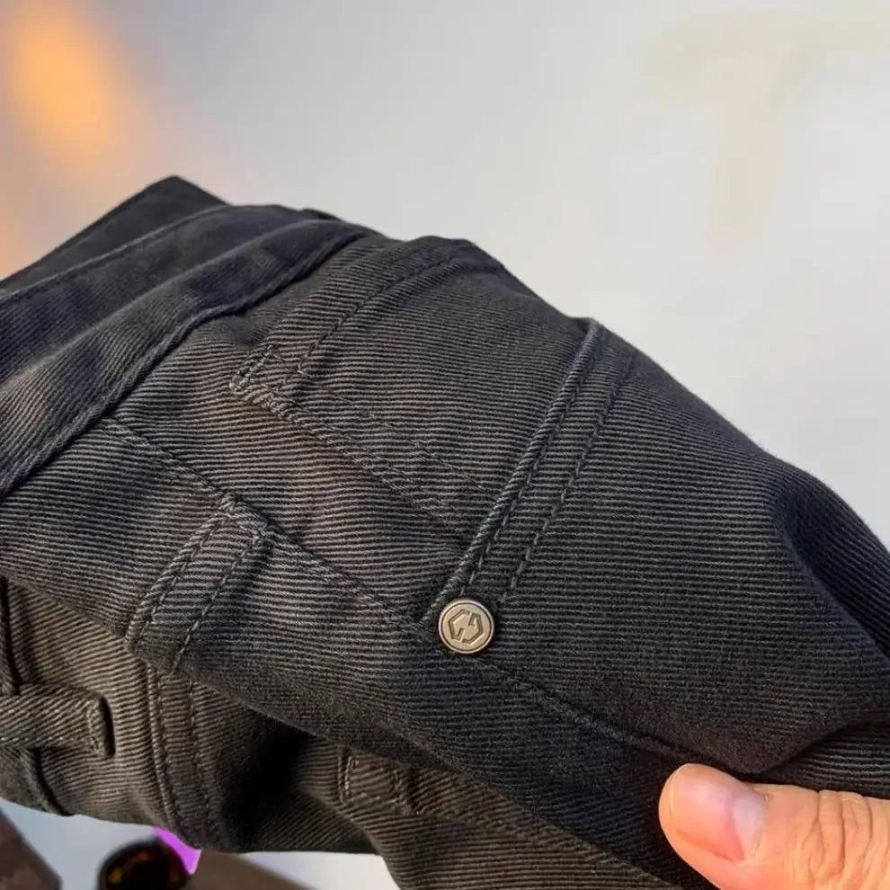 Spring Autumn Men's Elastic Slim Fit Casual Jeans Trendy Loose High End Brand Fashionable Long Trousers Popular Style