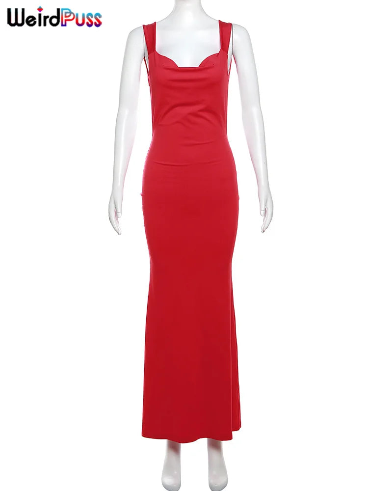 Bow Lace-Up Backless Mermaid Maxi Dress — Women's Evening