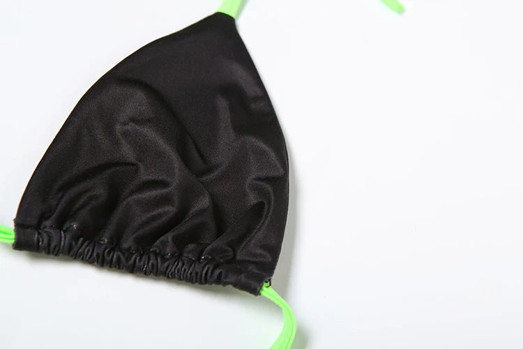 Weird Puss Letter Print 2 Piece Set Women Summer Y2K Beach Style Halter Bandage Bra Tops+Star Shorts Matching Vacation Swimsuit