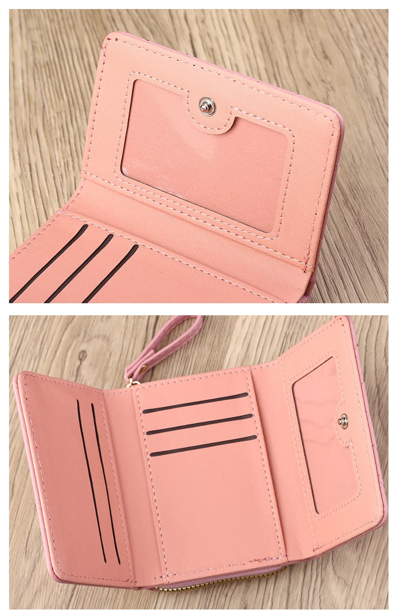 2025 new women's wallet short, fashionable and simple PU change bag card bag multi slot small wallet wallet wallet