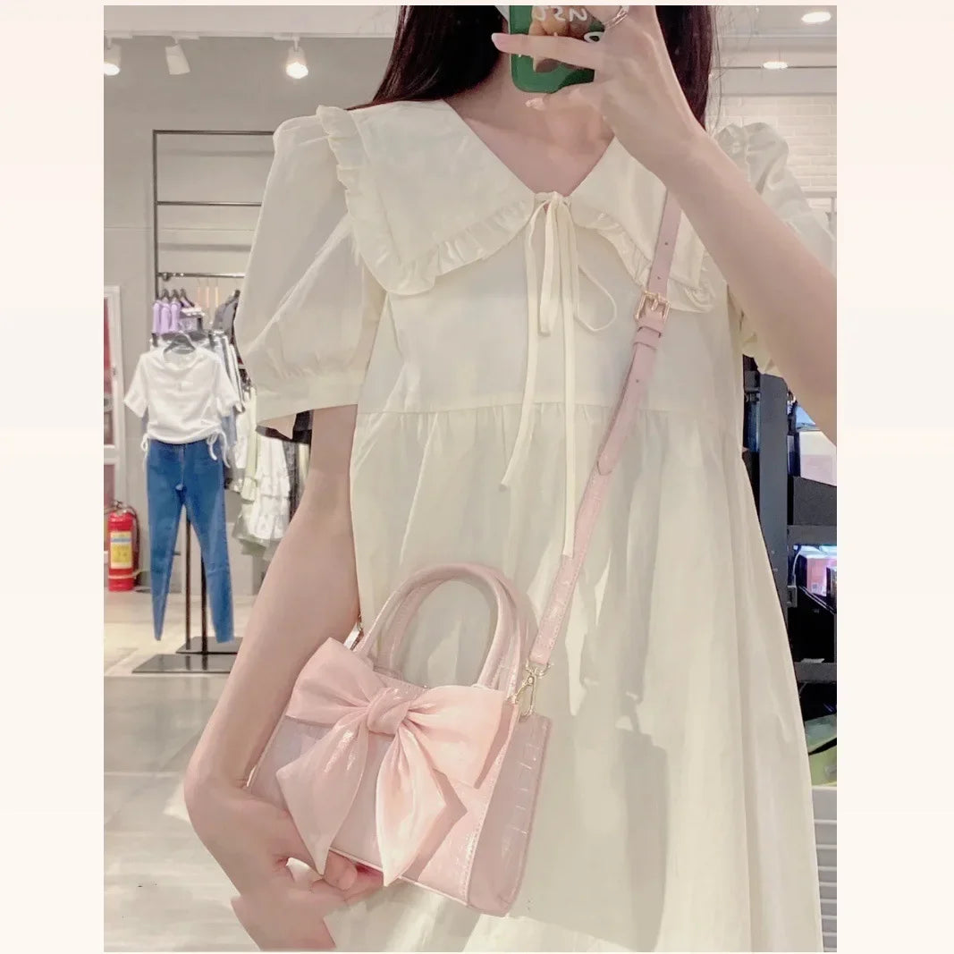 Fashion Womens Pink Bowknot Clutch Purse Shoulder Underarm Messenger Handbag