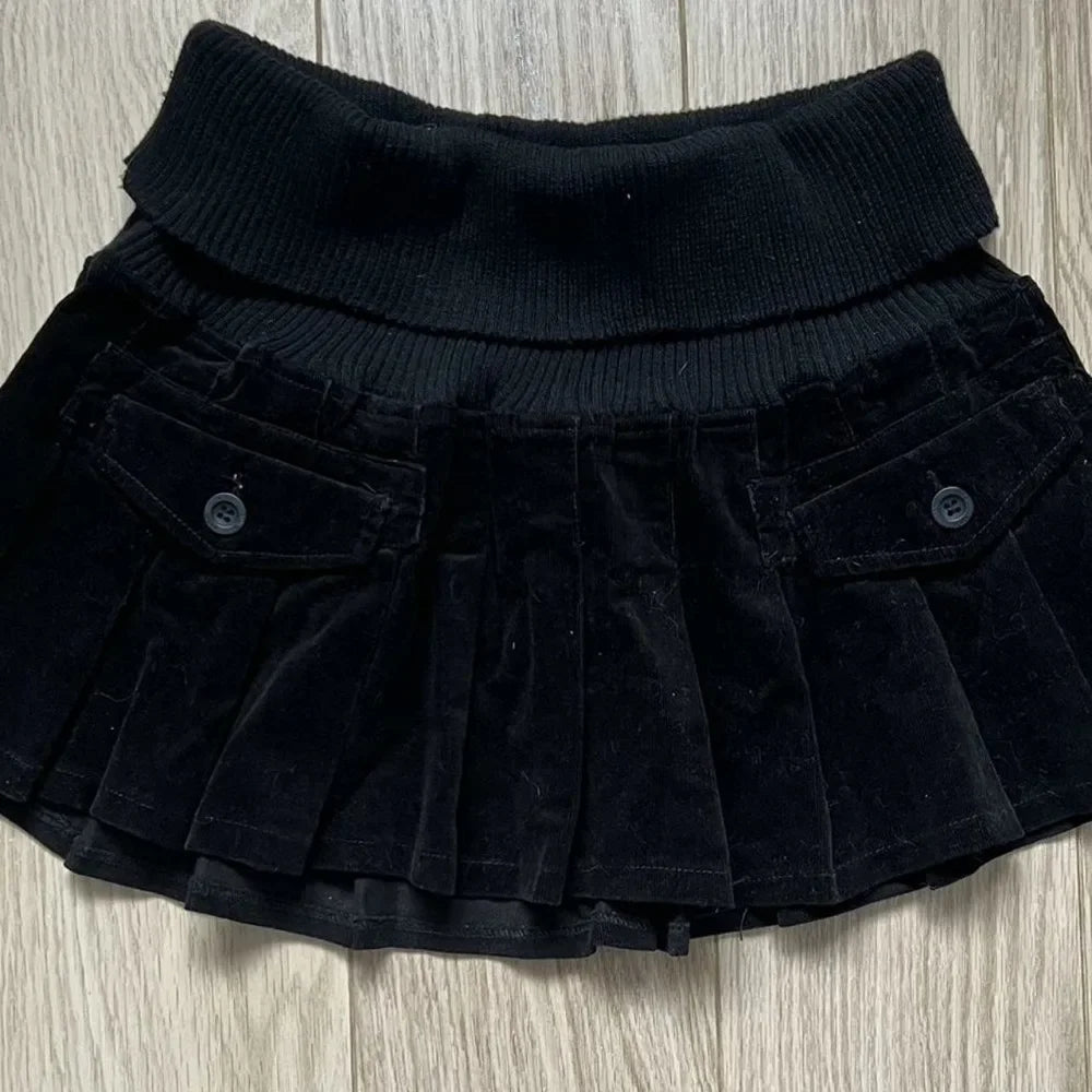 Y2k Retro Washed Camouflage Pattern Mini Skirt with High Waist and Hip Wrapped A Line Pleated Skirt Fashion Gothic jeans Skirts