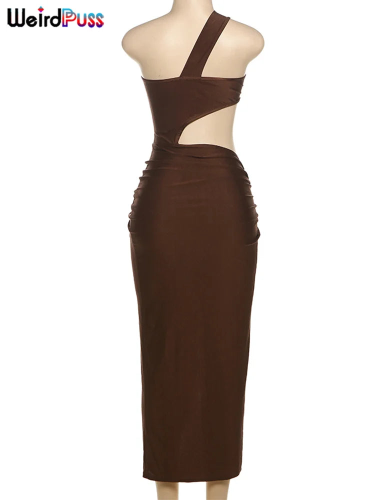 Irregular Knot Hollow High Waist Sleeveless Dress — Women's