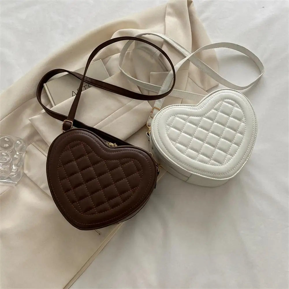 Fashion Love Heart Shape Shoulder Bag Handbags Designer Crossbody Bags PU Leather Zipper Women Casual Phone Bag Shoulder Bag