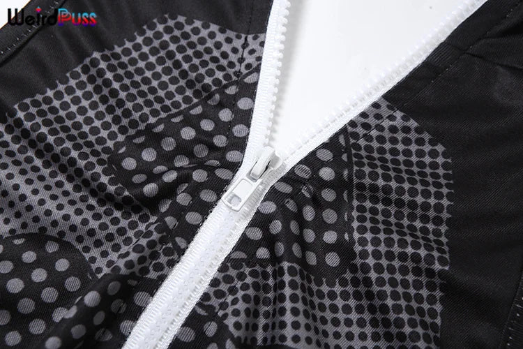 Weird Puss Halter Hollow Bodysuit Woman Summer Backless Straps Zipper Sexy Print Wild Fashion Trend Streetwear Skinny Clubwear