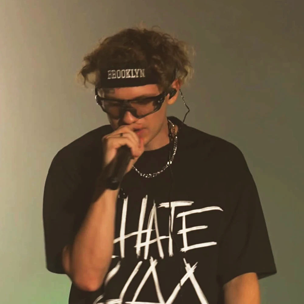 Oversized Men's Clothing Streetwear I HATE LIDA Print Hip Hop Korean Short Sleeve Y2k Tops Tee Cotton Graphic Unisex Tshirt Goth