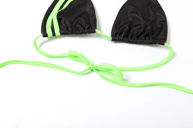 Weird Puss Letter Print 2 Piece Set Women Summer Y2K Beach Style Halter Bandage Bra Tops+Star Shorts Matching Vacation Swimsuit