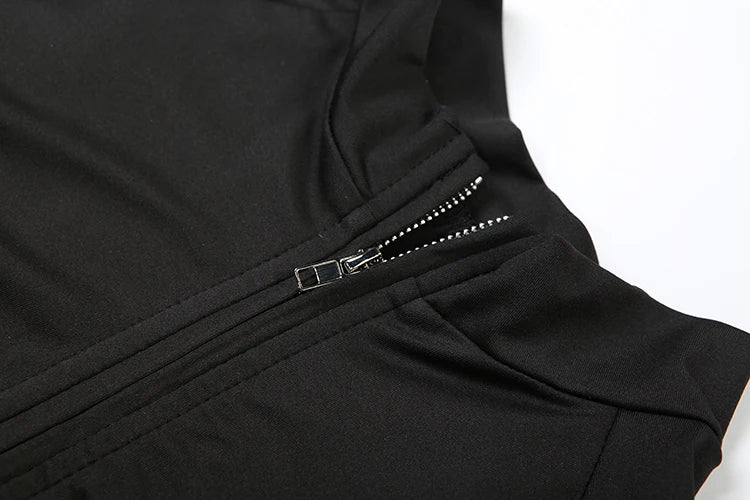 Weird Puss Casual Sporty Women2 Piece Set Letter Print Zip Crop Tops+Leggings Matching Street Stretch Skinny Streetwear Outfits