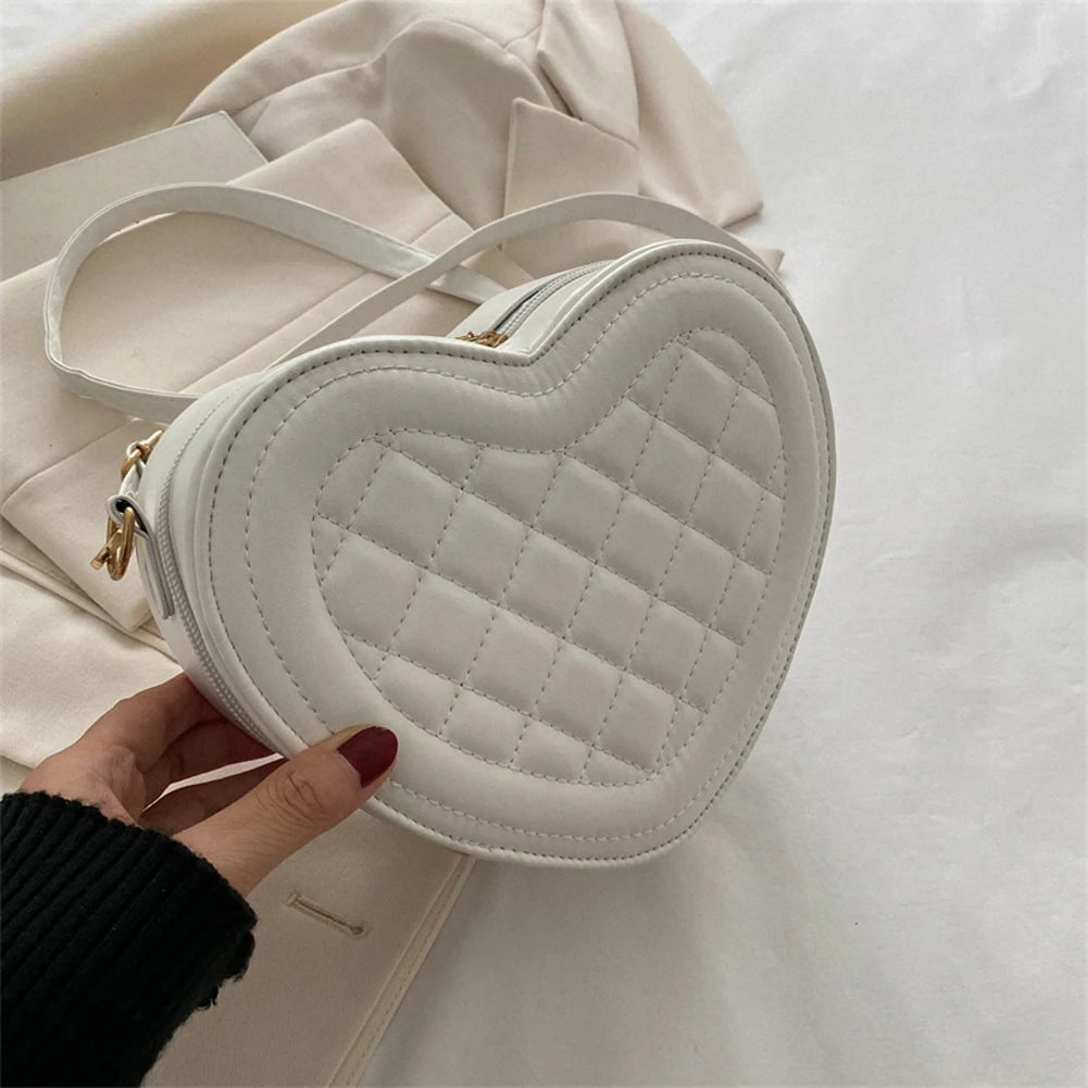 Fashion Love Heart Shape Shoulder Bag Handbags Designer Crossbody Bags PU Leather Zipper Women Casual Phone Bag Shoulder Bag