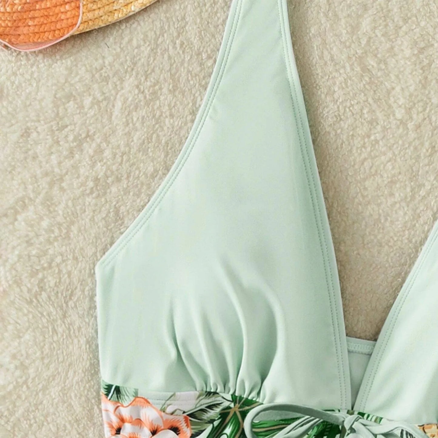 Shorts Bikinis Set  High Waist Swimsuit Women Swimwear  Plant Print Bathers Bathing Swim Suit Beachwear