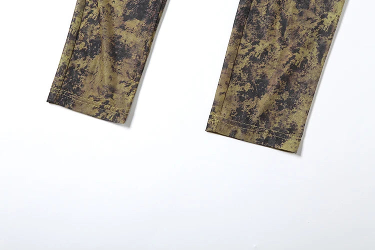 Weird Puss Tie-Dye Print Jumpsuit Women Fitness Stretch Tight Sexy o-Neck Full Sleeve Skinny Streetwear Autumn Zip Slim Overalls