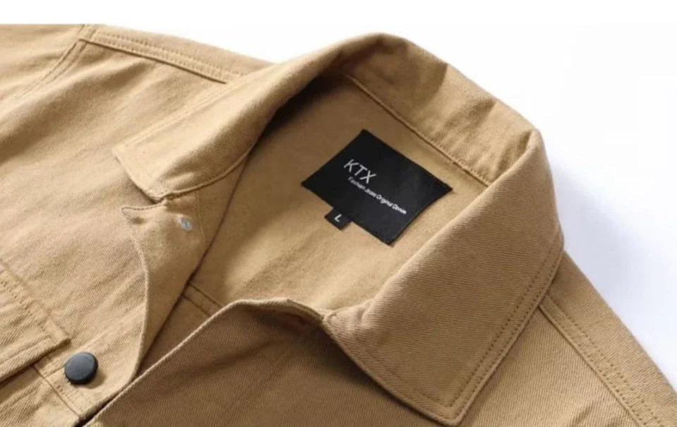 Button Black Denim Jackets Man Autumn Coat for Men Khaki Rock on Board Clothing Winter 2024 Designer Aesthetic Large Size