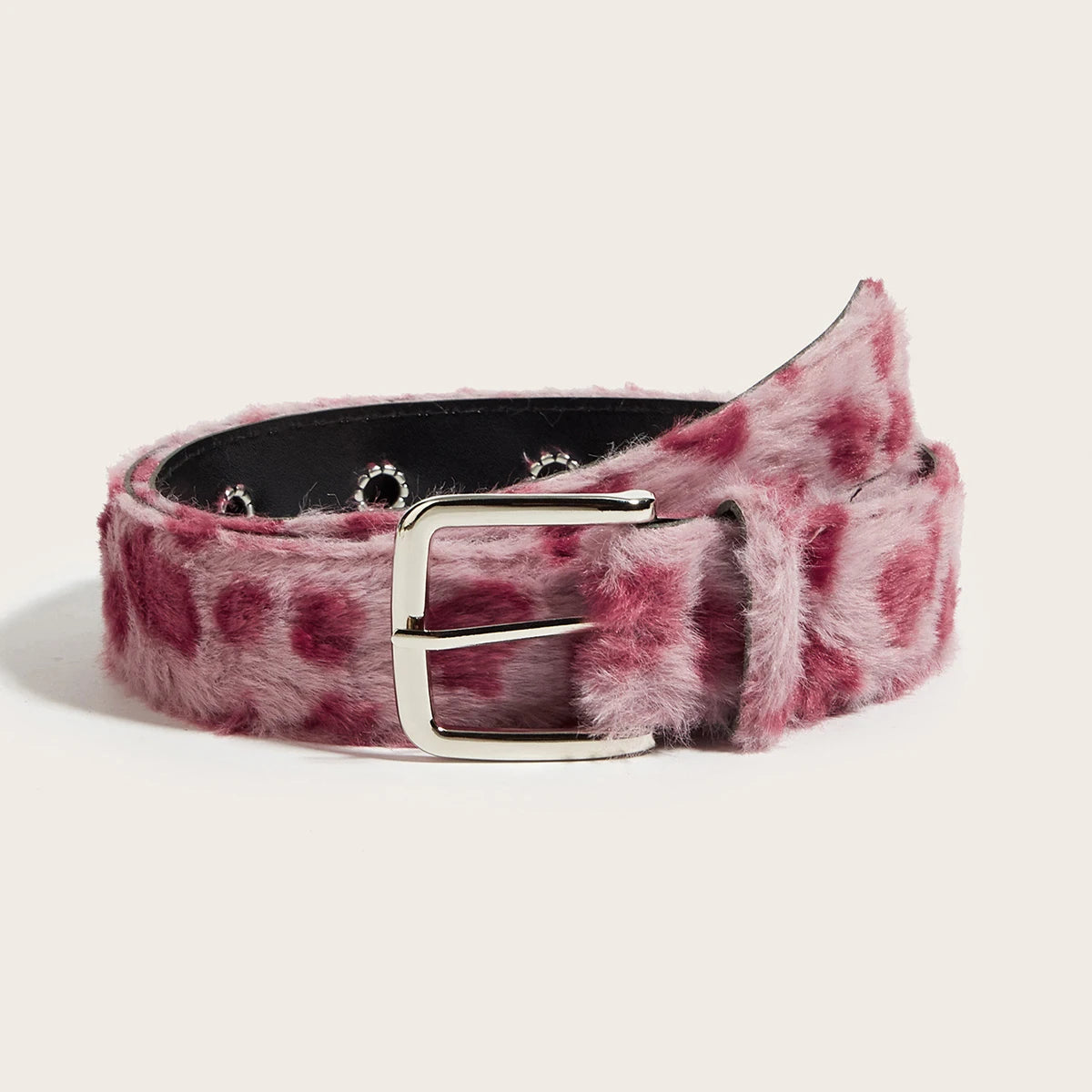 Gothic Y2K Women Belts Fashion Artificial Vivid Animal Fur Waistband Ladies Hip hop Punk Accessories Pink Jeans Waistband winter