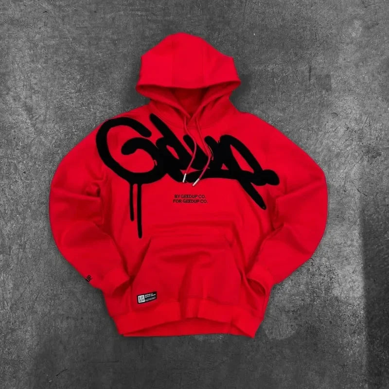 Y2K street style Fashion Letter Printing Cotton Hoodies Harajuku Hip Hop Punk Men Oversized Hoodies Sweatshirts Casual Jacket