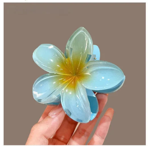 New Hawaiian Gradient Hair Clips Women Flower Hair Claws Shark Hairpins Vacation Beach Style Hairpins Hair Accessories